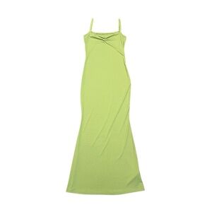 Long green flower dress